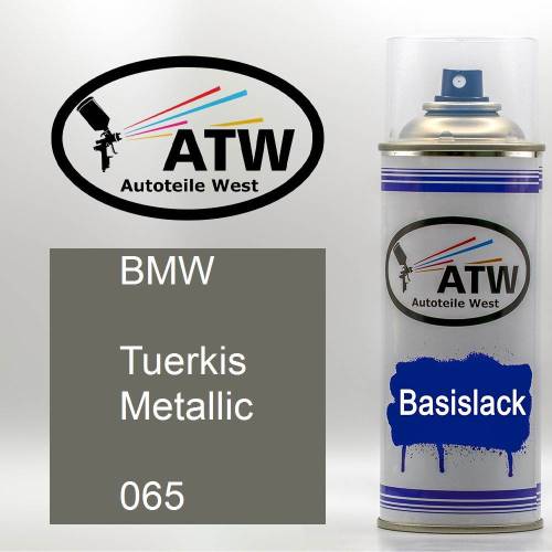 BMW, Tuerkis Metallic, 065: 400ml Sprühdose, von ATW Autoteile West.